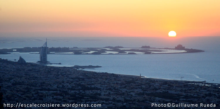 Burj Khalifa vue sur Palm Jumeira, Atlantis et Burj Al Arab