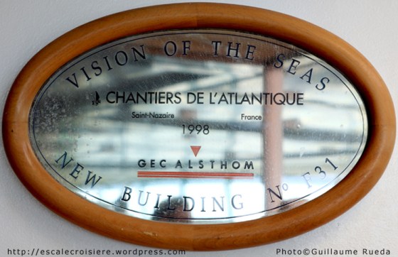 Plaque de chantier - Vision of the Seas