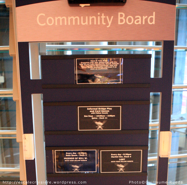 Panneau des communautés - Celebrity Infinity