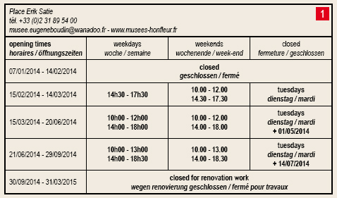 Honfleur - Horaires - Musée Eugène Boudin