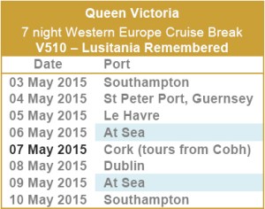Queen Victoria - Lusitania Remembered