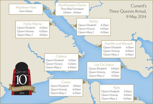 2014-05-09 3 Queens arrival - Southampton