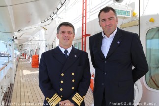 George Ciortan Commandant du paquebot Horizon - Antoine Lacarrière Directeur Général de Croisières de France