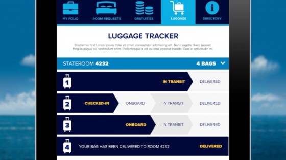 Quantum of the Seas - tracking bagages