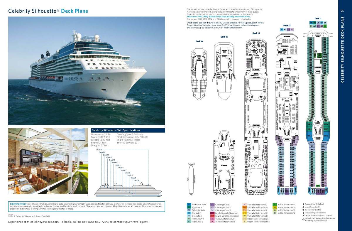 Celebrity Silhouette plan des ponts