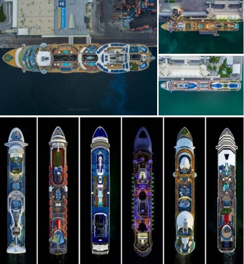 Paquebots vus du ciel