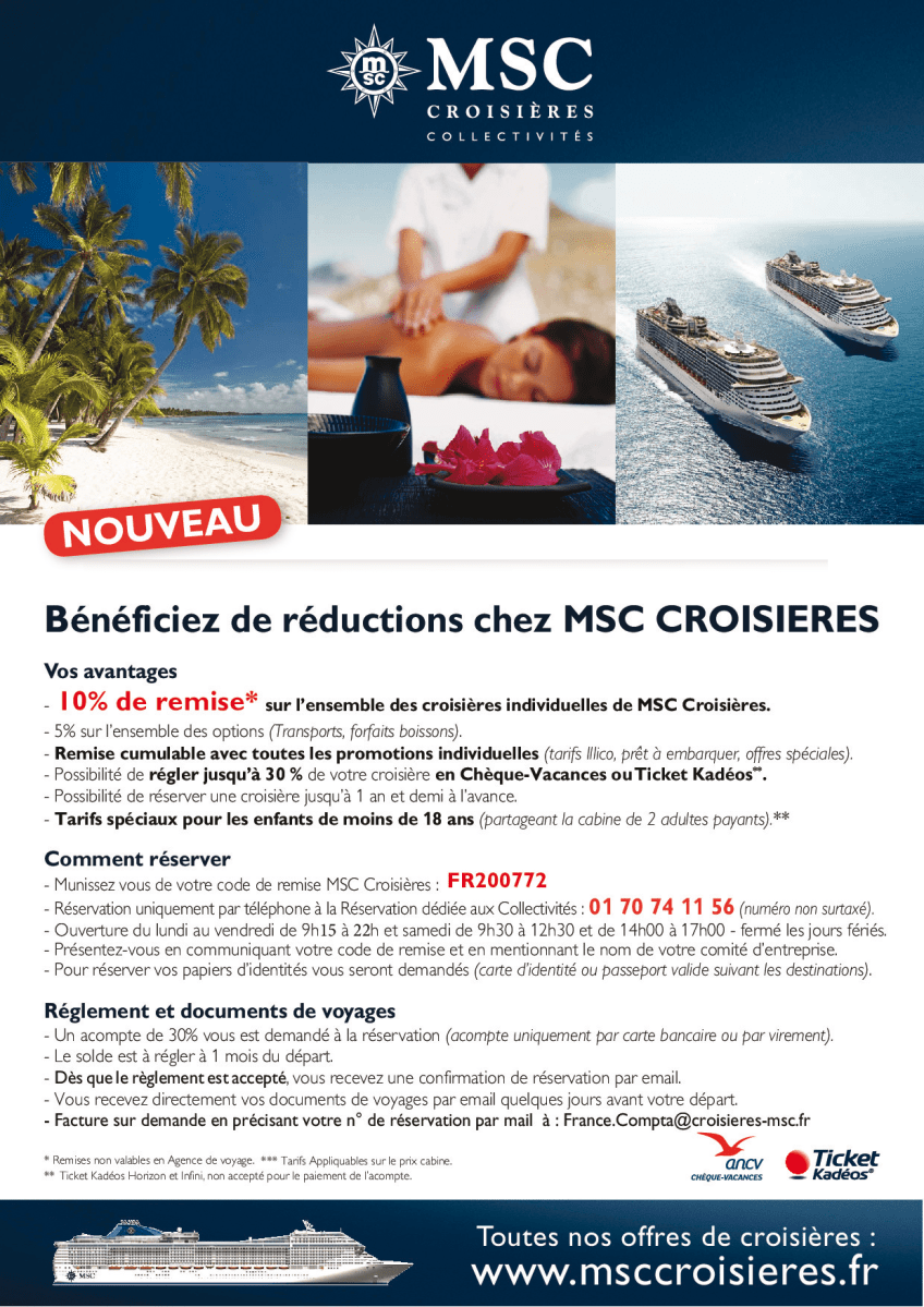 Bon plan MSC - Offre Escale Croisiere