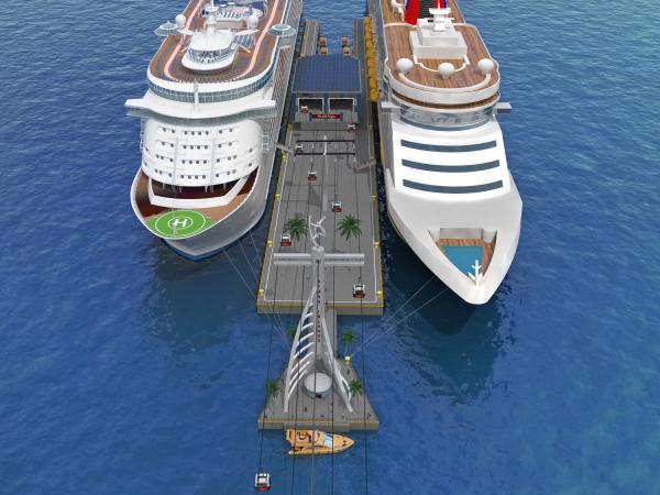 Cayman's Sky Bridge - Cayman cablecar - téléphérique - cayman pier