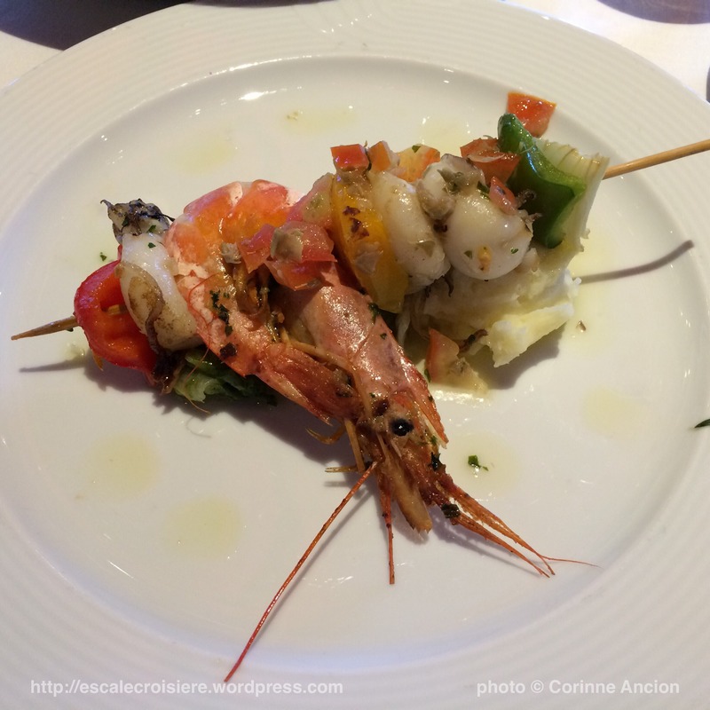 Costa Pacifica - Brochette de crevette et sèches