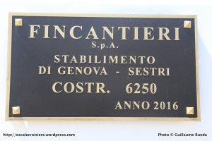 Seven Seas Explorer - Plaque de chantier