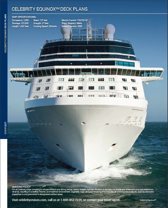 Celebrity Equinox - plan des ponts