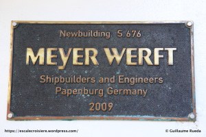 Celebrity Equinox - Plaque de chantier