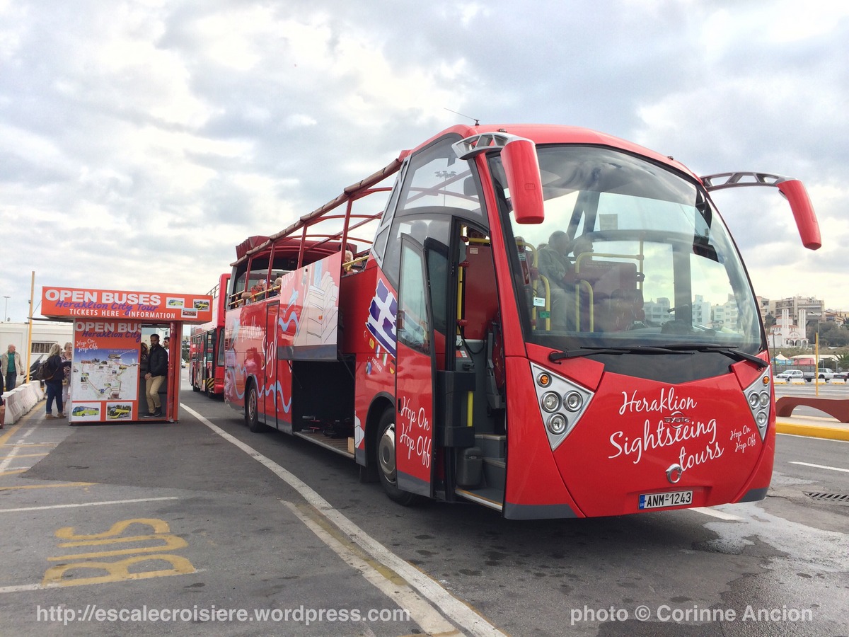 Escale à Heraklion - Grèce - Bus de sightseeing - Hop on Hop off