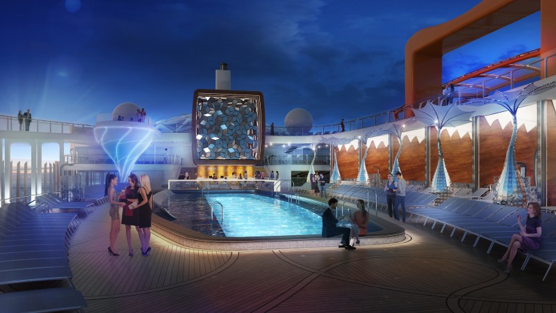 Celebrity Edge - Piscine extérieure by night