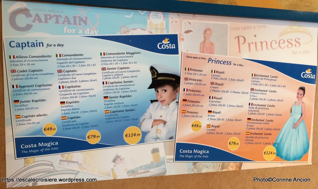 Costa Magica - Squok club enfants - Capitaine et Princesse d'un jour