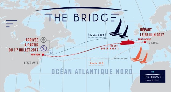 Parcours The Bridge 2017 - Queen Mary 2 et multicoques