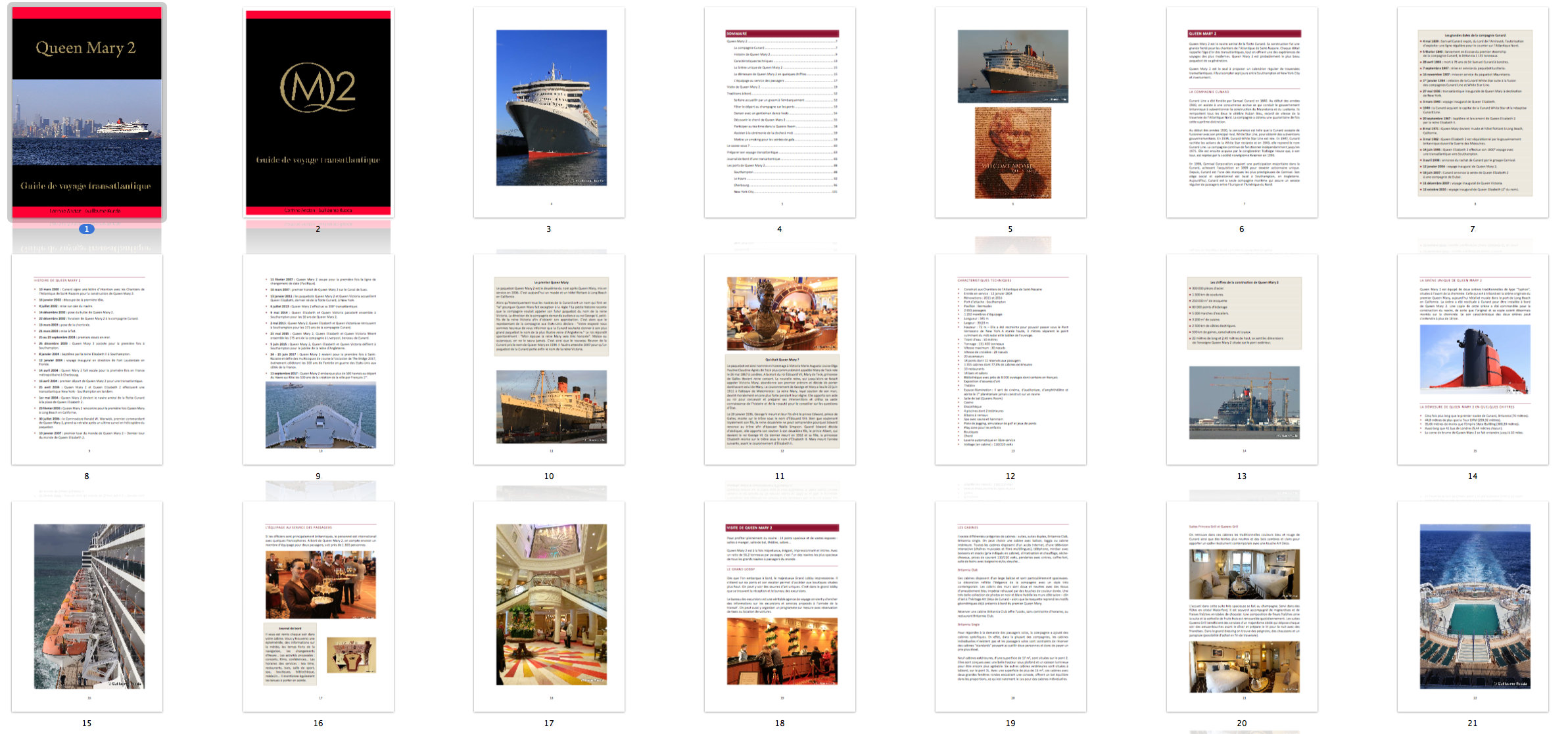 Planche contact Guide transatlantique QM2