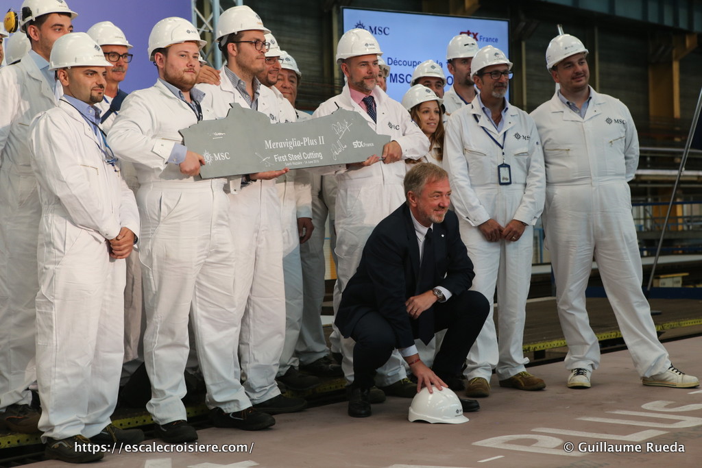 MSC Virtuosa - Découpe de la 1ère tôle (1)