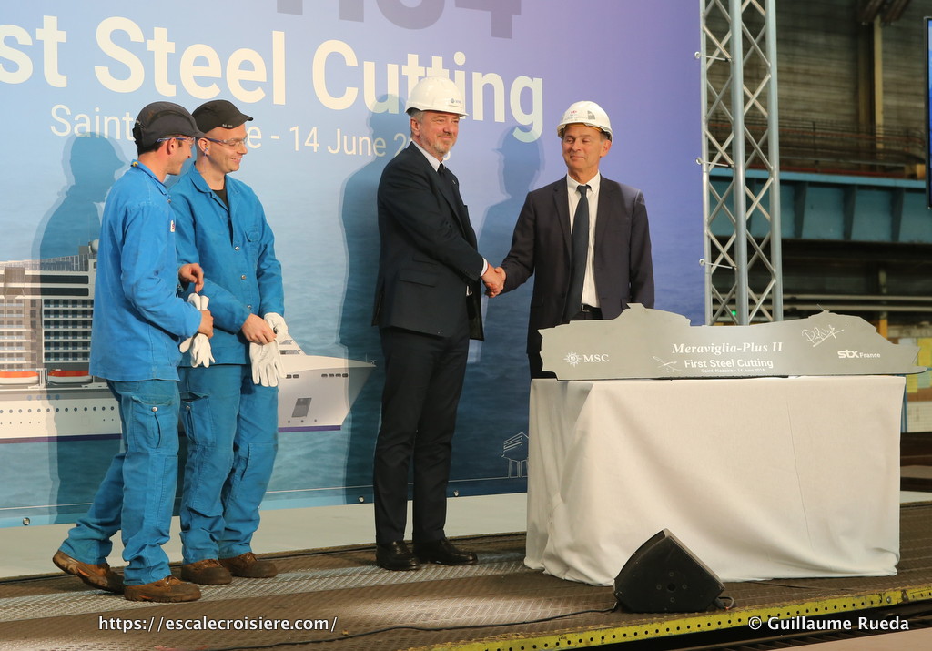 MSC Virtuosa - Découpe de la 1ère tôle (1)