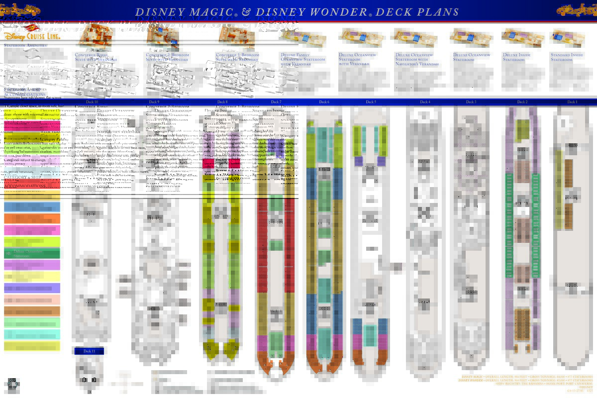 Disney Magic - Disney Wonder Plan des ponts - Deck plan