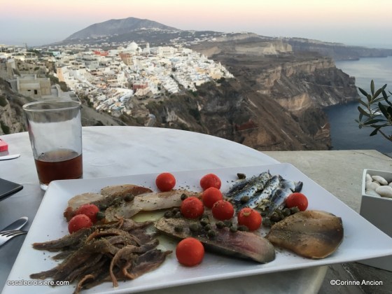 Santorin - Fira - Mezze de poisson
