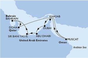 croisière msc lirica - golfe persique