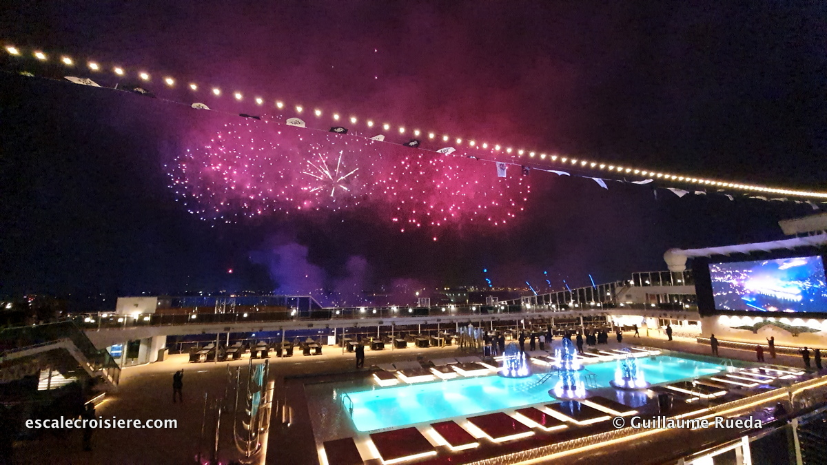 Baptême MSC Grandiosa feu d'artifice