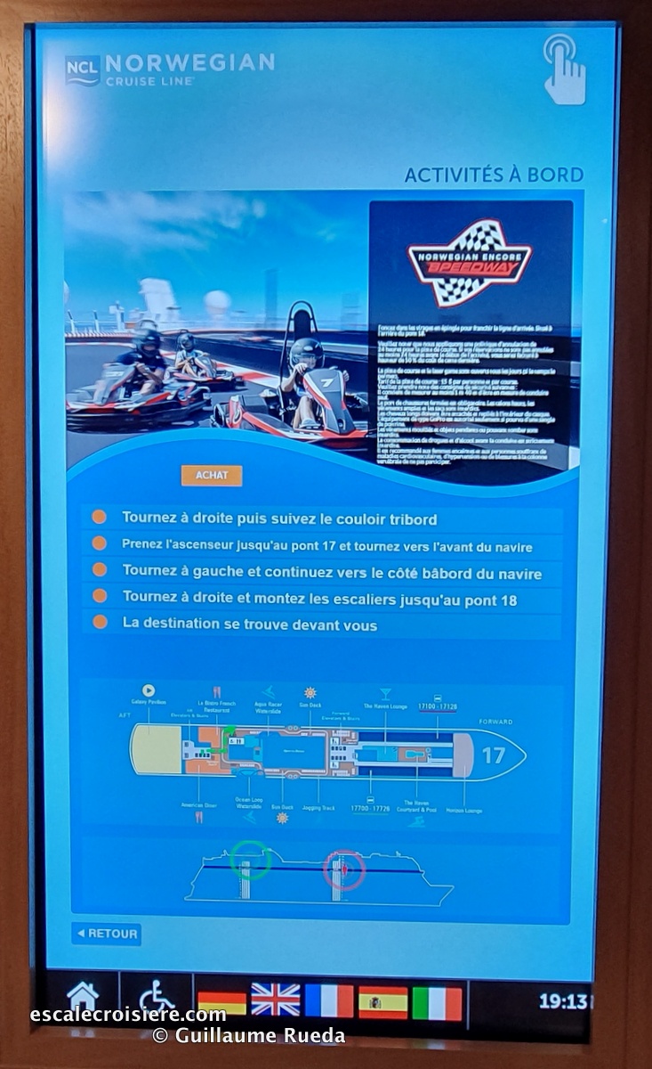 Bornes interactives - Norwegian Encore