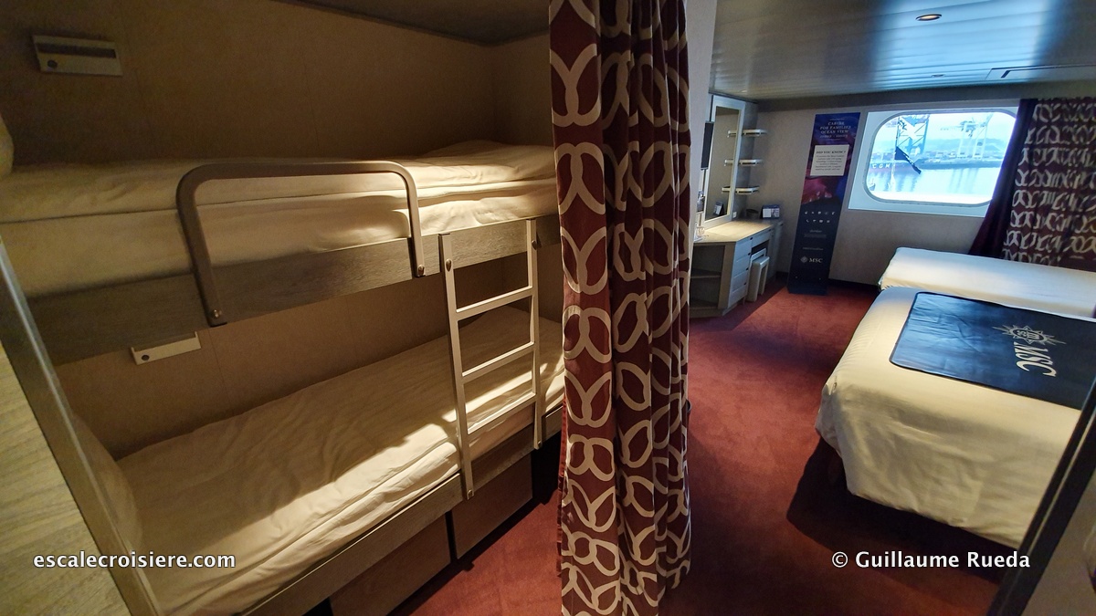 MSC Grandiosa - Cabine familles vue mer
