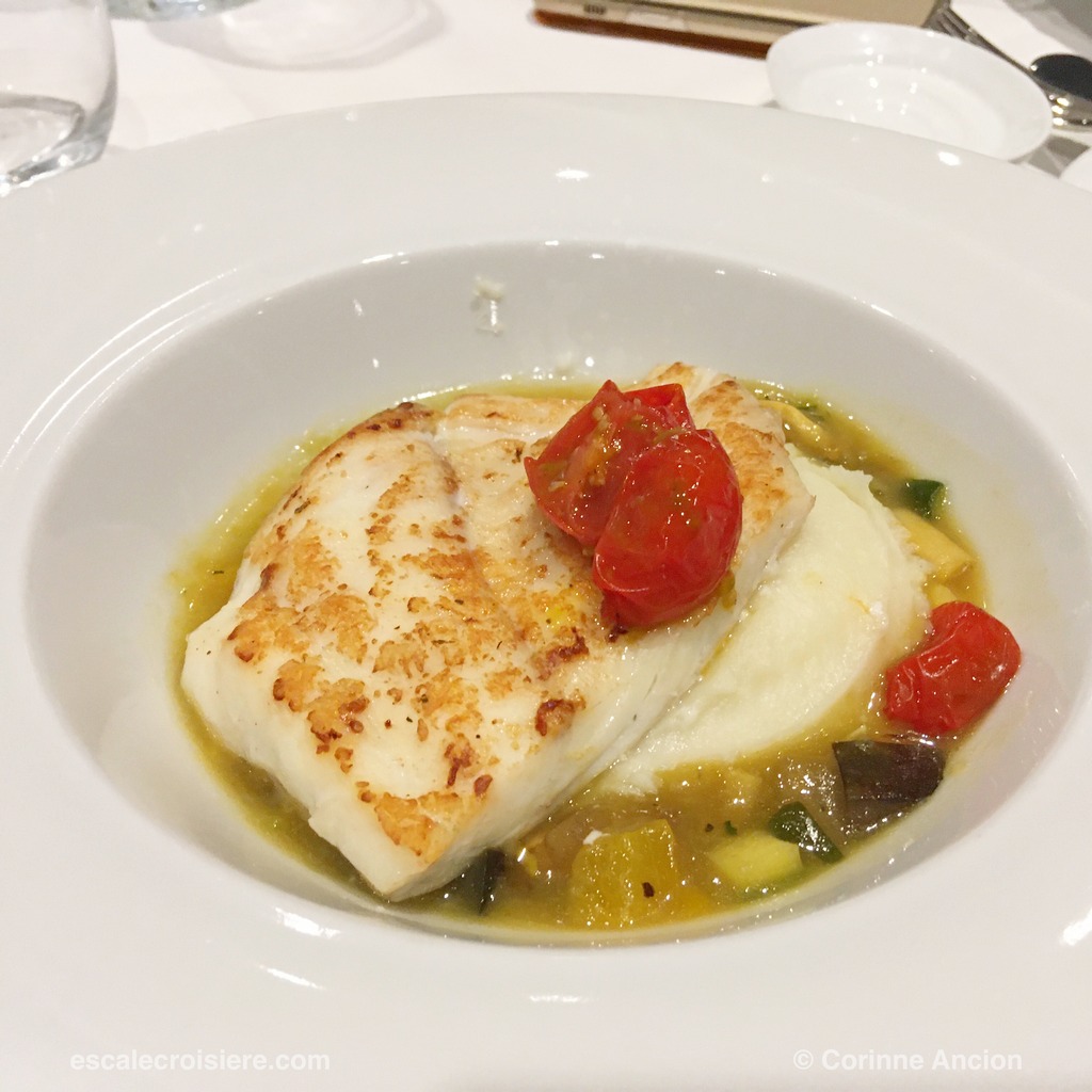 MSC Grandiosa - Menu Gala diner de baptême