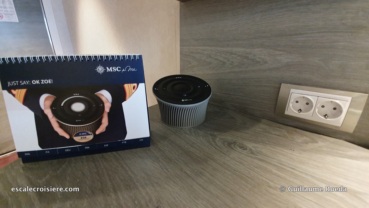 MSC Grandiosa - Prises de courant et Zoe
