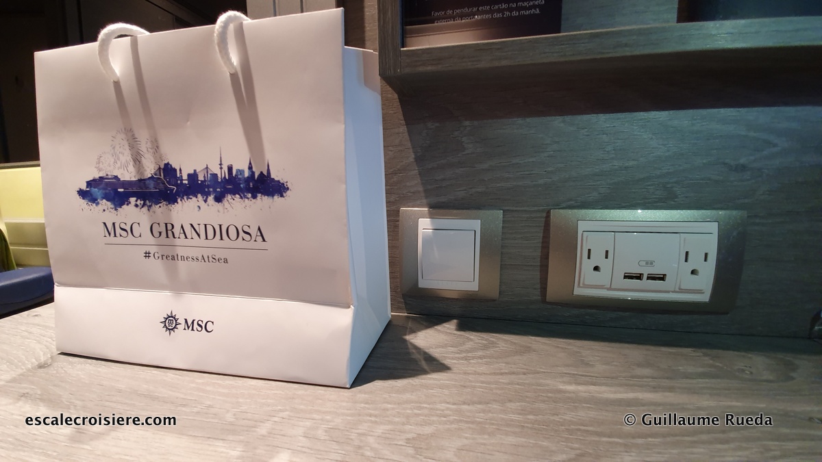 MSC Grandiosa - Prises de courant