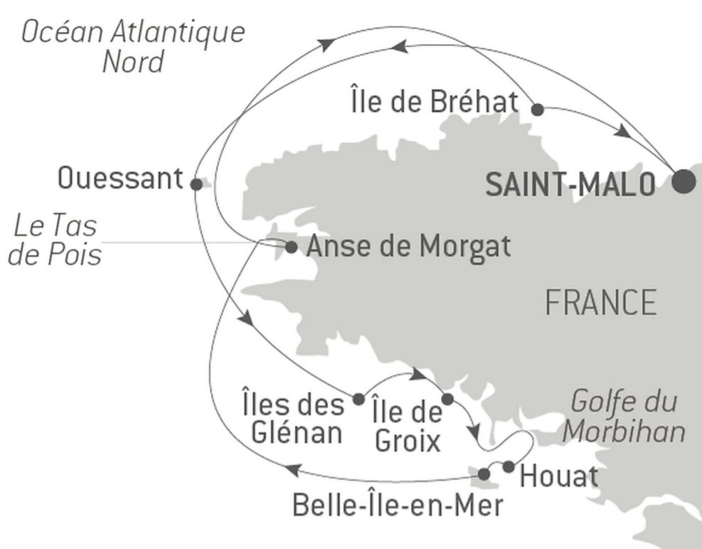 Itinéraire Bretagne Ponant - Le Jacques Cartier