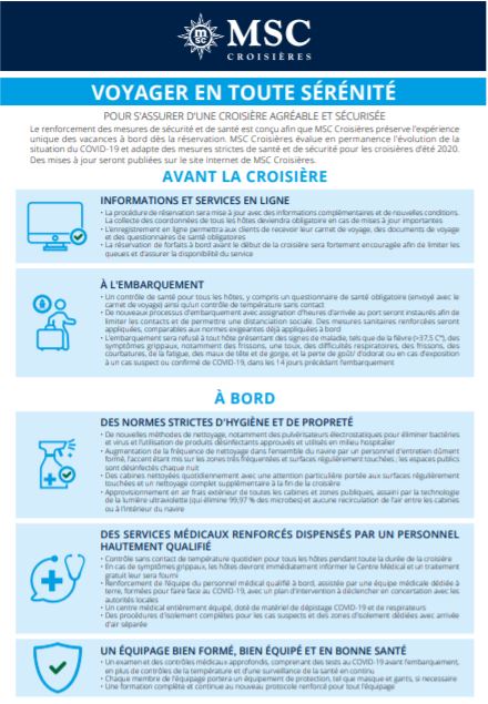 MSC Croisières - protocole