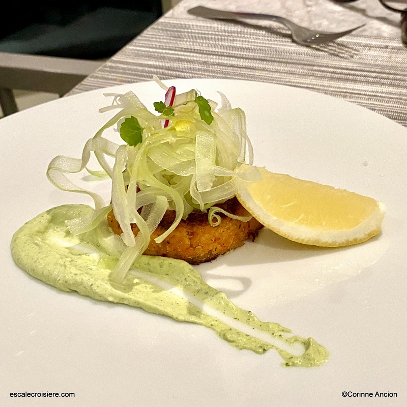 Ocean Cay restaurant - Gâteau de crabe