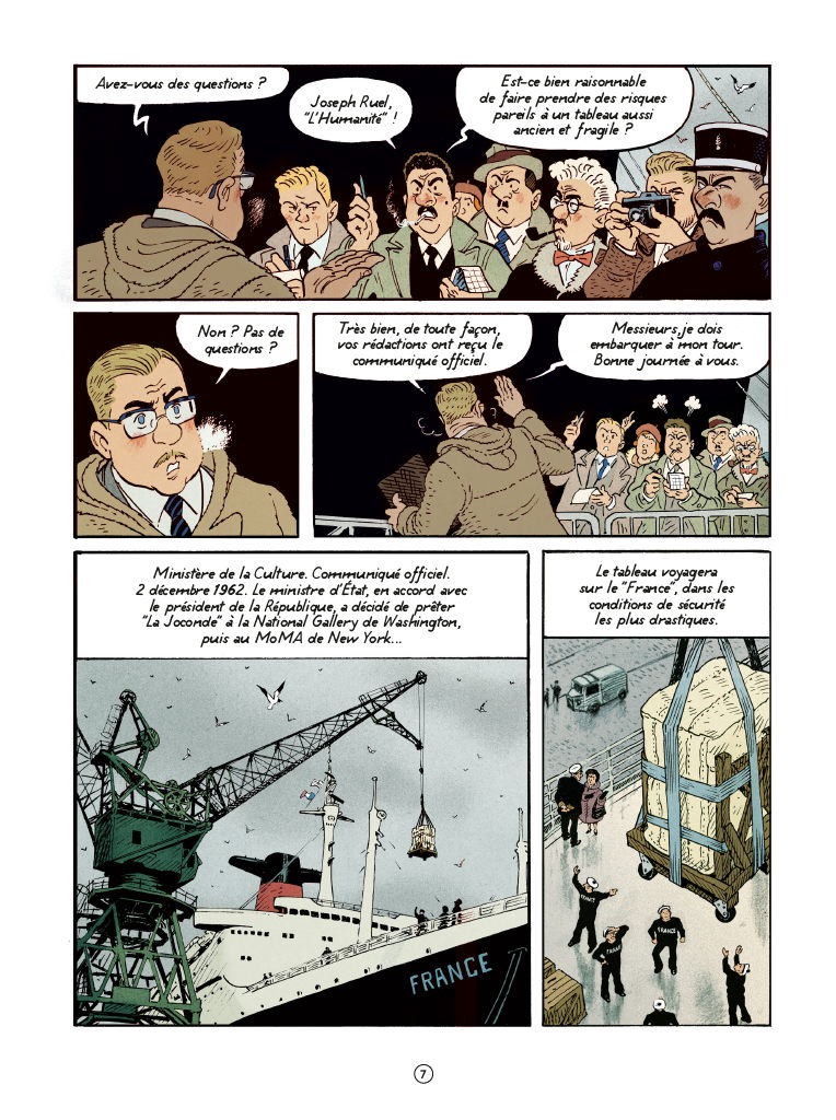 BD paquebot France - Le ministre et la Joconde