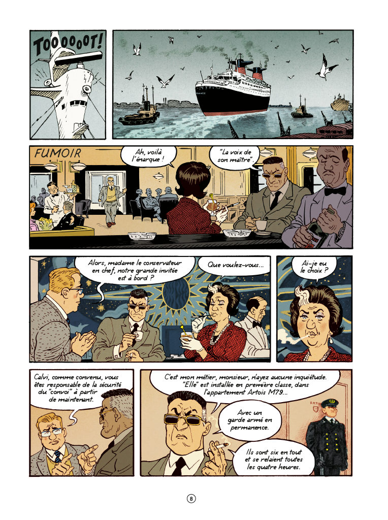 BD paquebot France - Le ministre et la Joconde