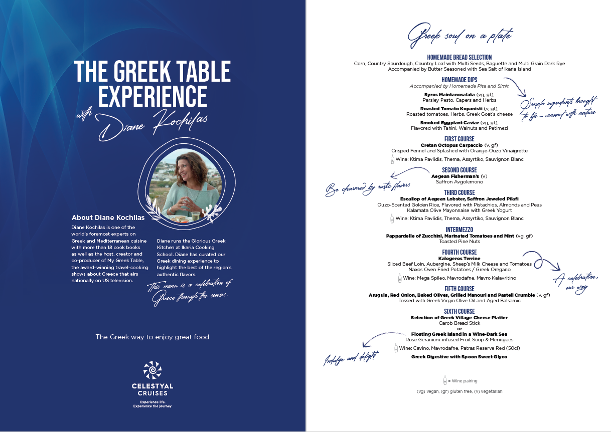 Celestyal Cruises - Carte Menu Diane Kochilas