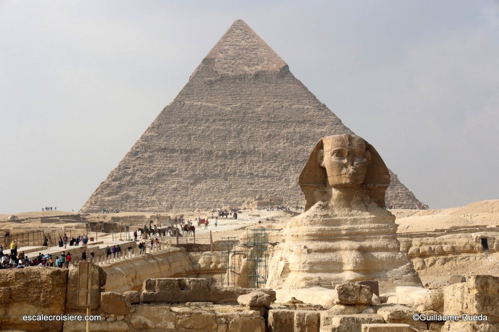 Le Caire - Gizeh - Sphynx et Pyramide de Khephren