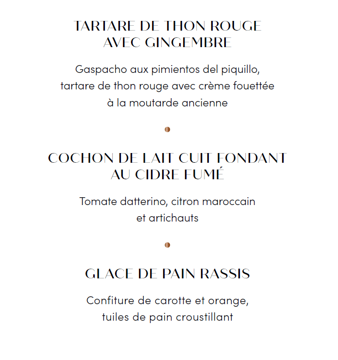 Costa - Menu Helène Darroze