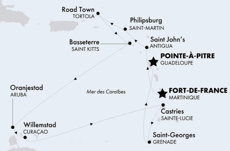 Pointe à Pitre - Fort de France - CFC - Renaissance - Carte