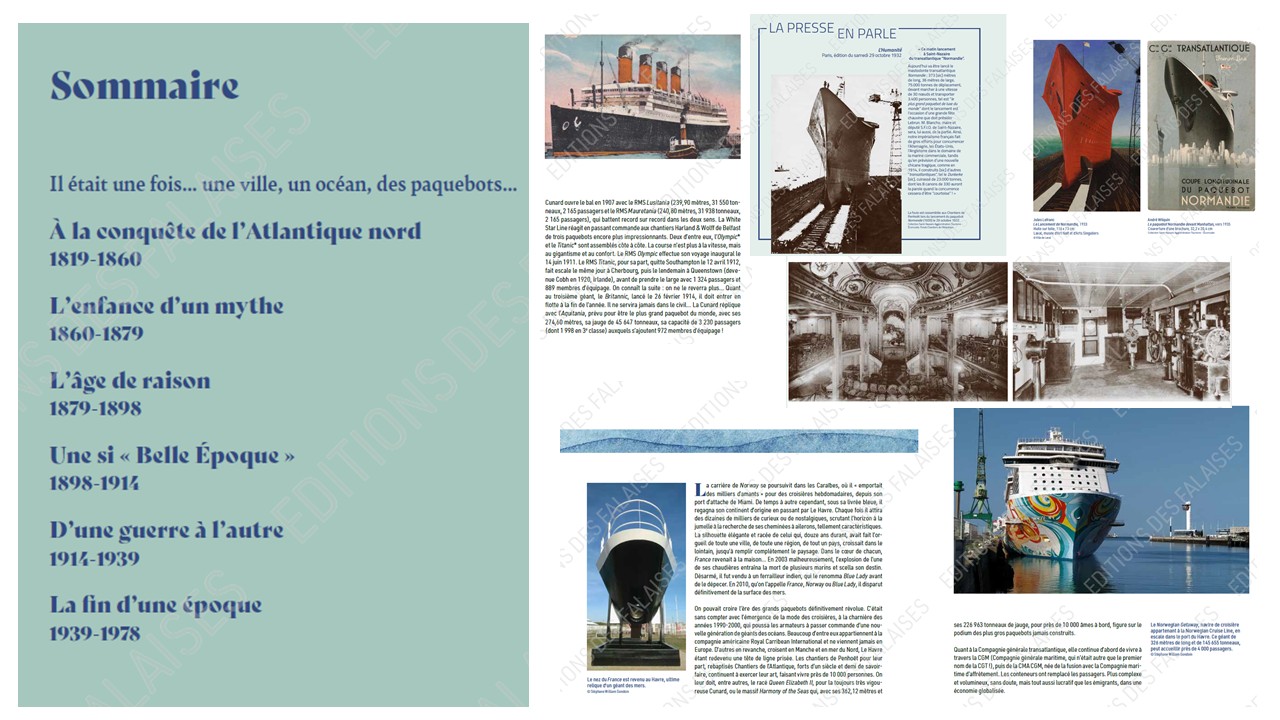 Livre : Sur les paquebots - Editions des Falaises