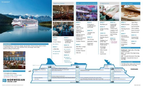 Plan des ponts Norwegian Jewel deck plan