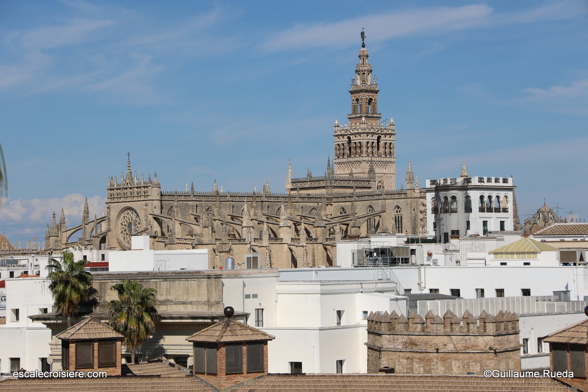 Giralda vue depuis la Torre del Oro - Séville