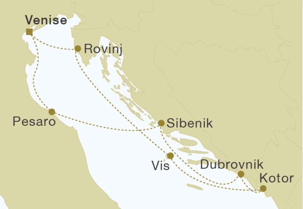 Itinéraire Royal Clipper Croatie 2026